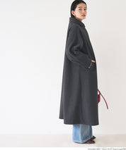 Faux wool long coat