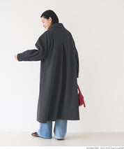 Faux wool long coat
