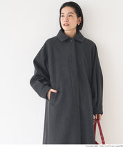 Faux wool long coat