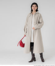Faux wool long coat