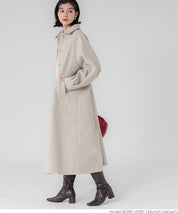 Faux wool long coat
