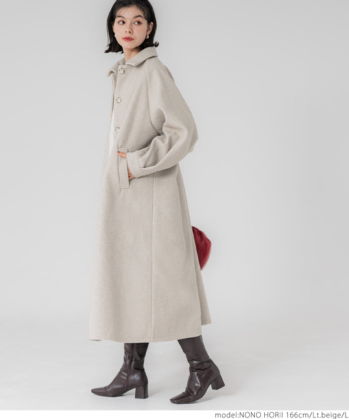 Faux wool long coat