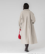 Faux wool long coat