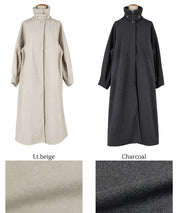 Faux wool long coat