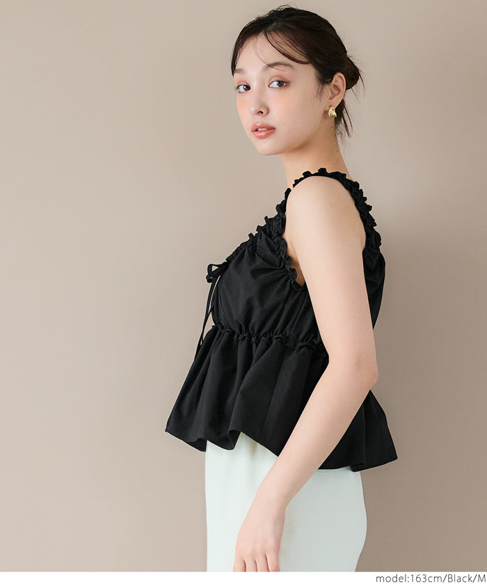 Japanese style pleated short vest