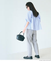 Japanese style puff sleeve A-line shirt