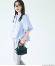 Japanese style puff sleeve A-line shirt