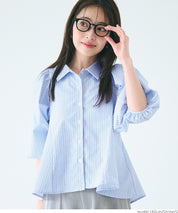 Japanese style puff sleeve A-line shirt
