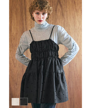 Flocked polka dot cami tunic