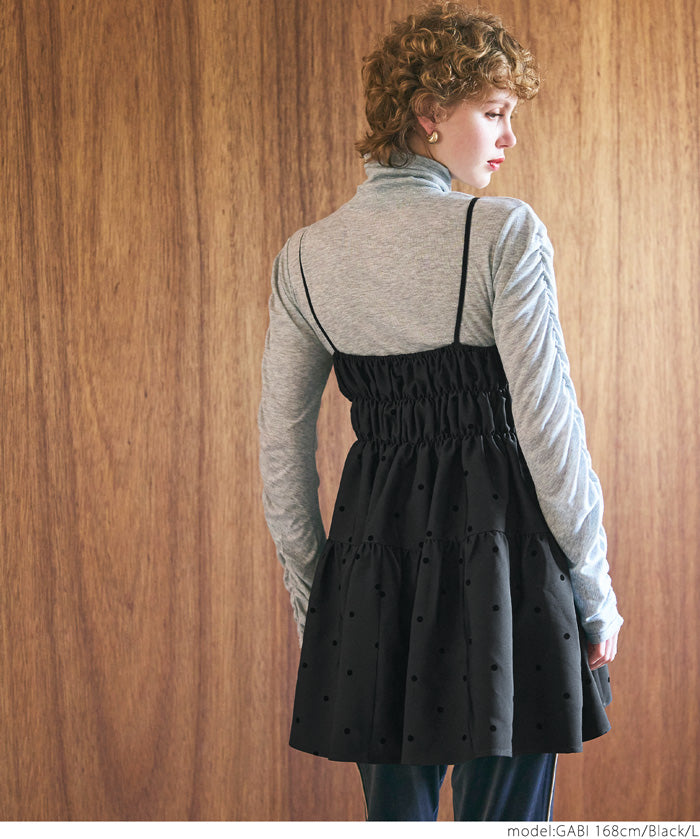 Flocked polka dot cami tunic