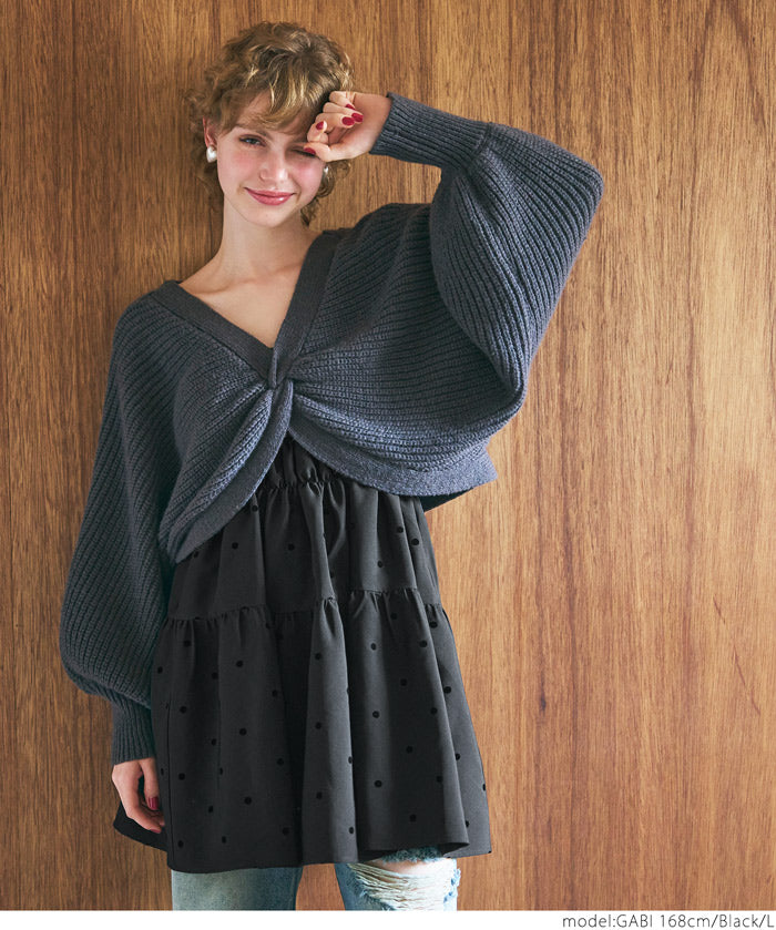 Flocked polka dot cami tunic