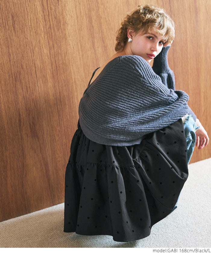 Flocked polka dot cami tunic