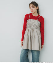 Flocked polka dot cami tunic