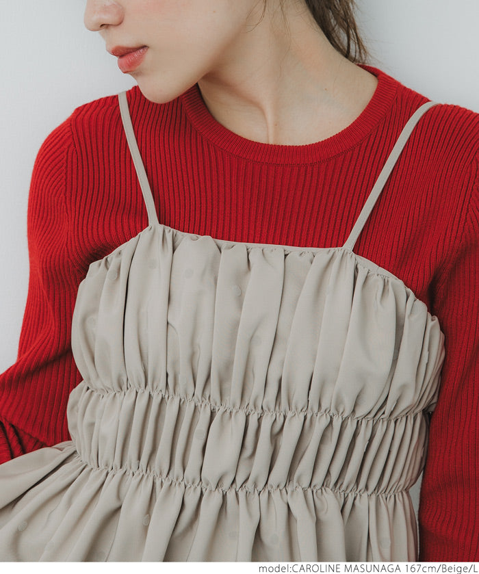 Flocked polka dot cami tunic