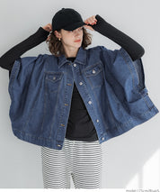 Denim cape jacket
