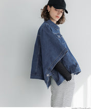 Denim cape jacket