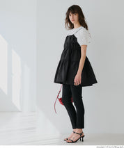 Japanese style mid-length vest with ruched spaghetti straps