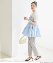 Japanese style mid-length vest with ruched spaghetti straps