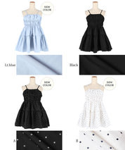 Japanese style mid-length vest with ruched spaghetti straps