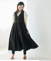 V-neck front zip-up dress