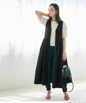 V-neck front zip-up dress