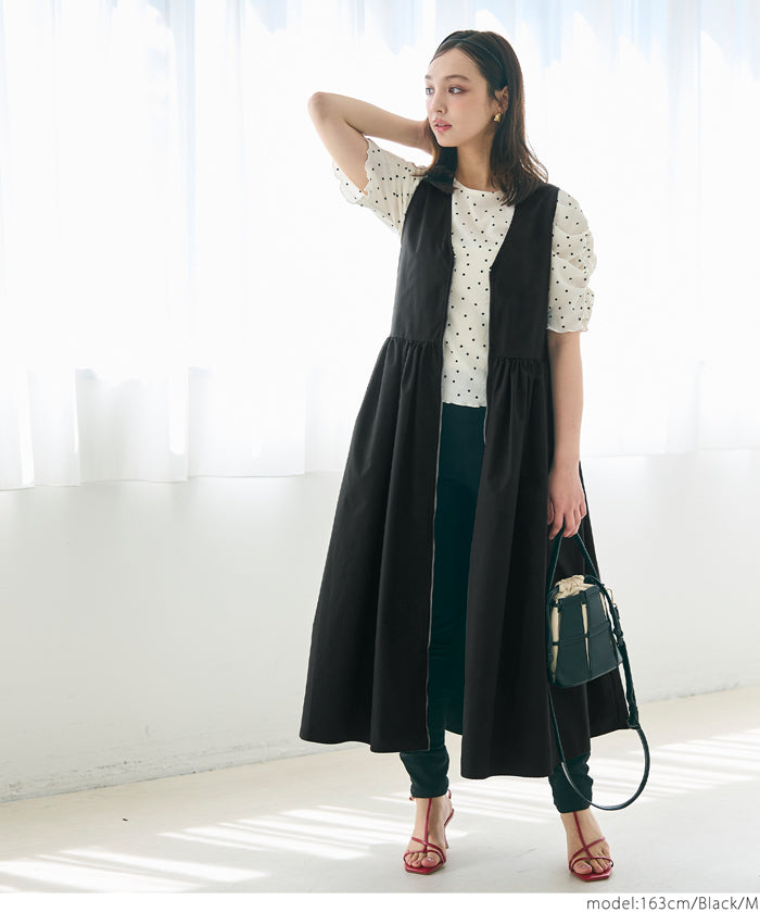 V-neck front zip-up dress