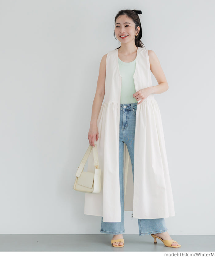 V-neck front zip-up dress