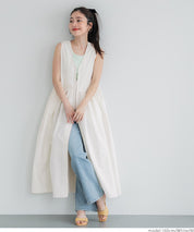 V-neck front zip-up dress