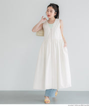 V-neck front zip-up dress