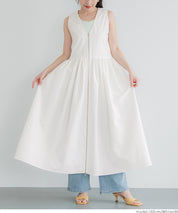 V-neck front zip-up dress