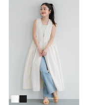 V-neck front zip-up dress