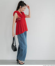 Tulle Layered V-Neck Vest