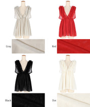 Tulle Layered V-Neck Vest