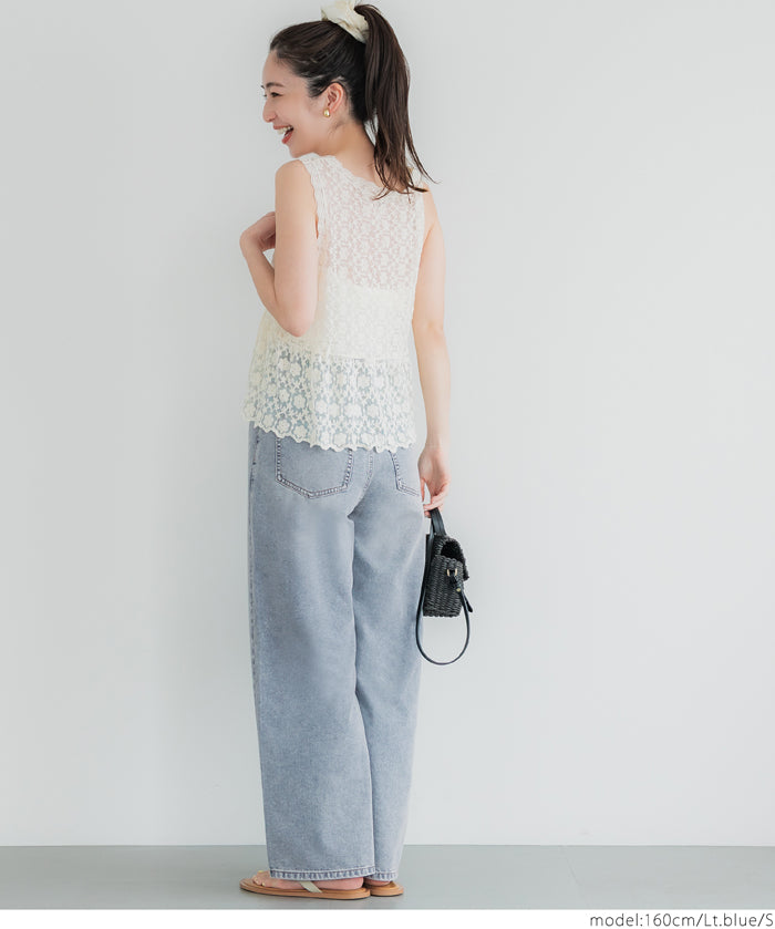 Ultra-lightweight summer straight-leg wide-leg jeans