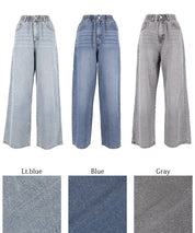 Ultra-lightweight summer straight-leg wide-leg jeans