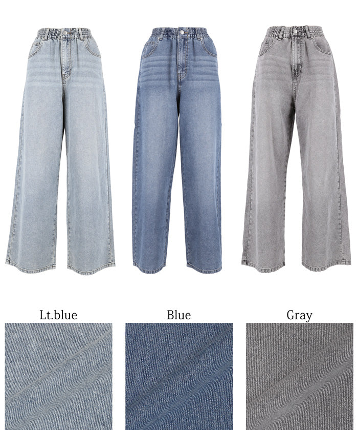 Ultra-lightweight summer straight-leg wide-leg jeans