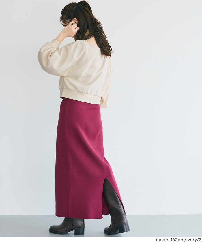 Off-shoulder cotton blend long-sleeved sweatshirt