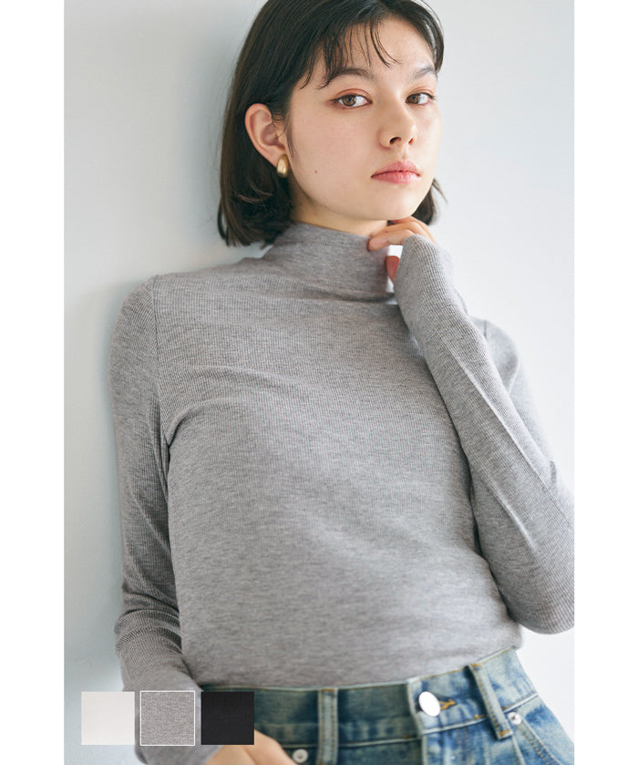 Turtleneck ribbed top