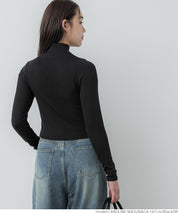Turtleneck ribbed top