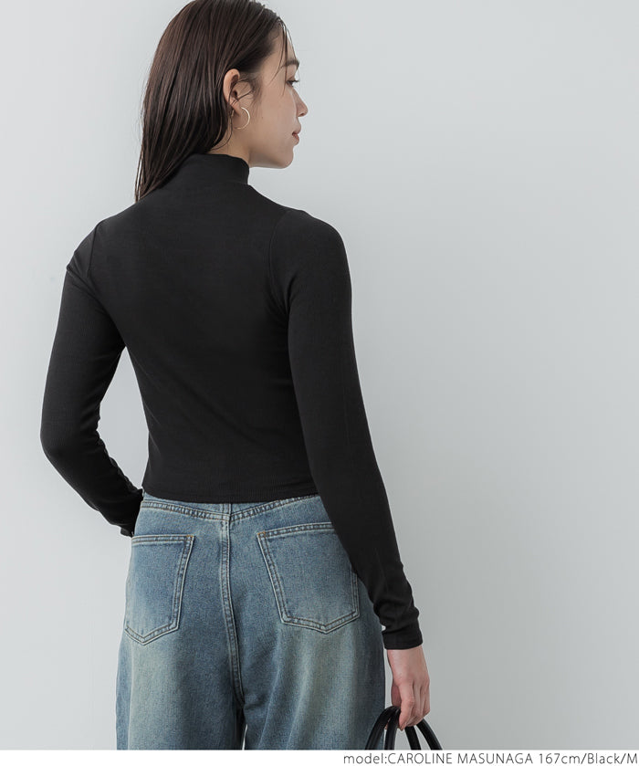 Turtleneck ribbed top