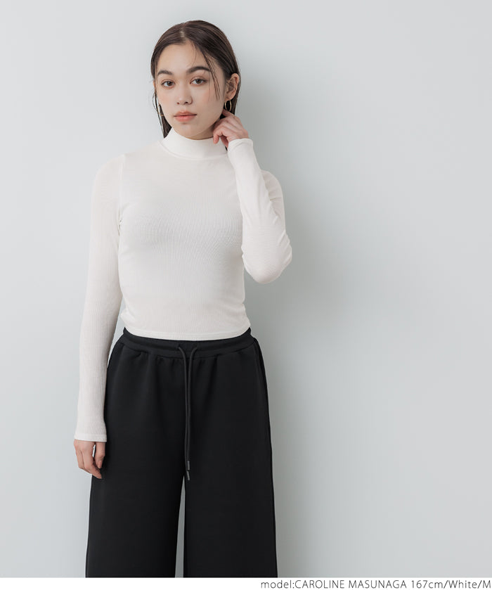 Turtleneck ribbed top