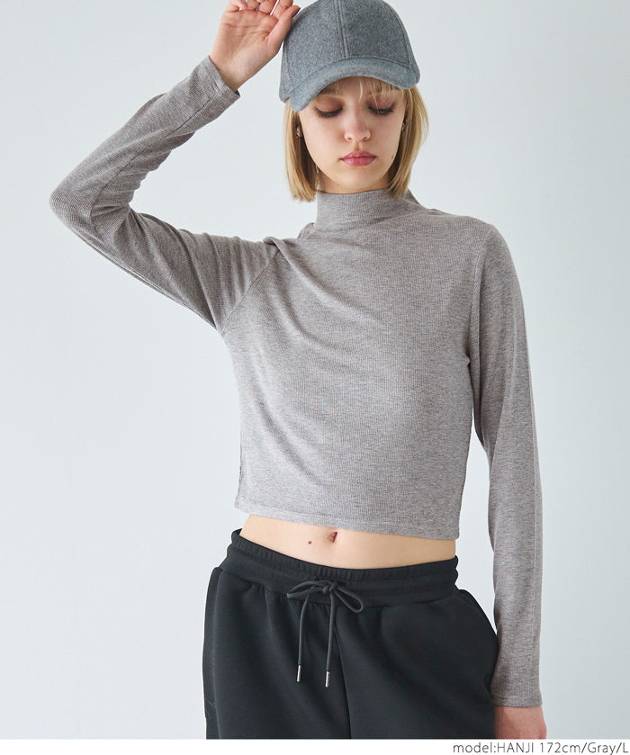 Turtleneck ribbed top