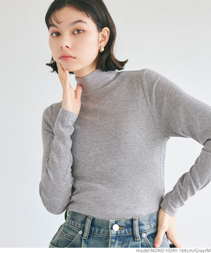 Turtleneck ribbed top