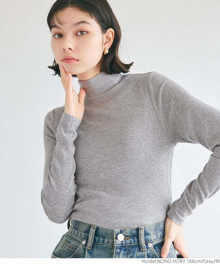 Turtleneck ribbed top