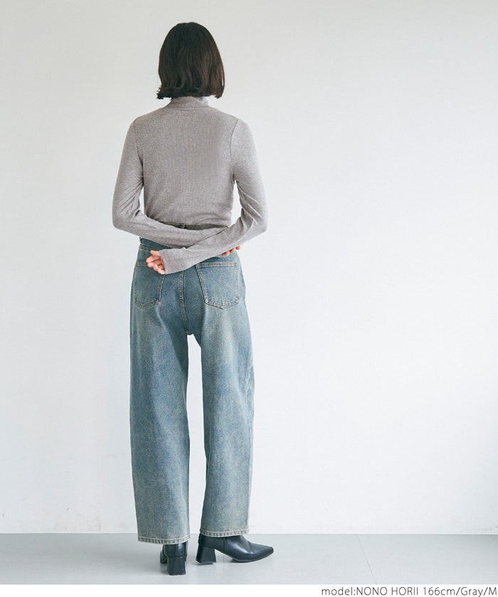 Turtleneck ribbed top