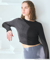 Minimalist Thin Ribbed Cropped Long Sleeve Top