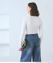Minimalist Thin Ribbed Cropped Long Sleeve Top