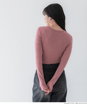 Minimalist Thin Ribbed Cropped Long Sleeve Top