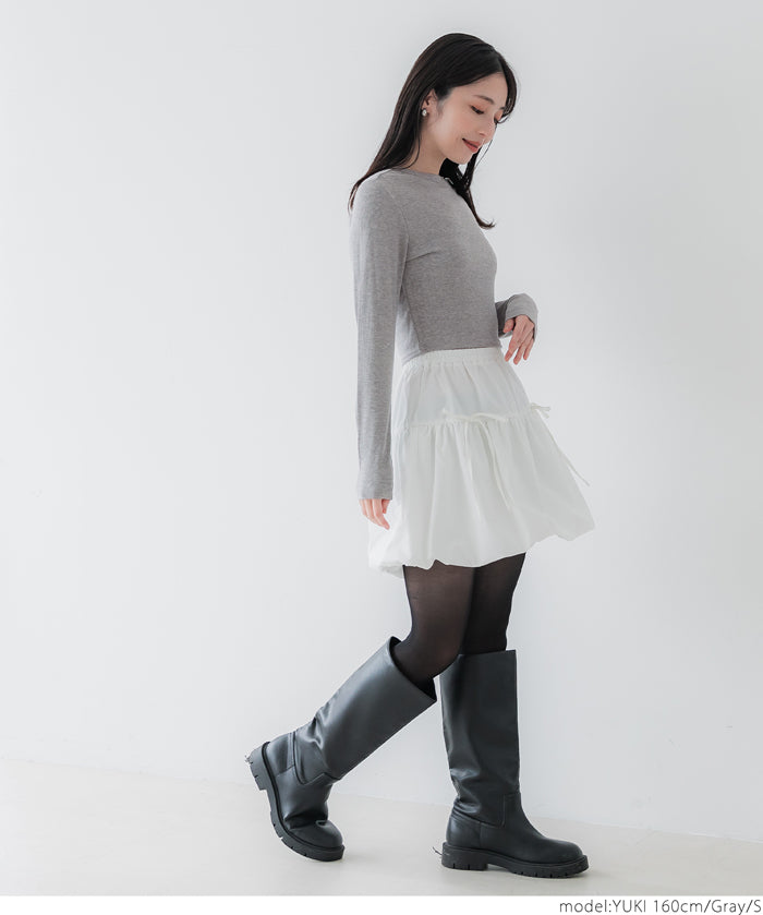 Minimalist Thin Ribbed Cropped Long Sleeve Top