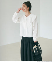 Japanese style lace large collar cotton shirt